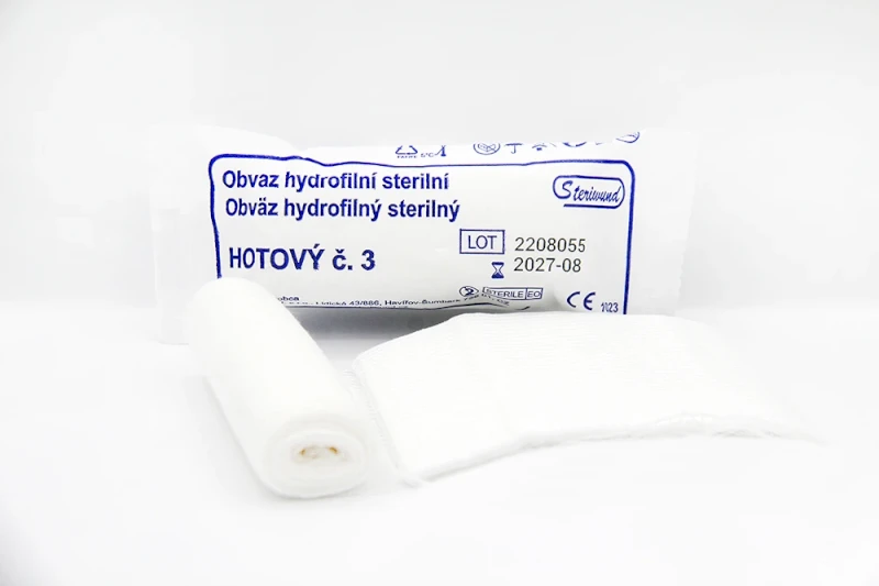 Obväz hydrofilný sterilný hotový č.3